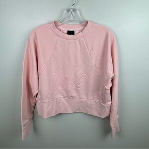 Nike Oversized  Crop Crewneck Sweatshirt Women’s XS Pink Logo